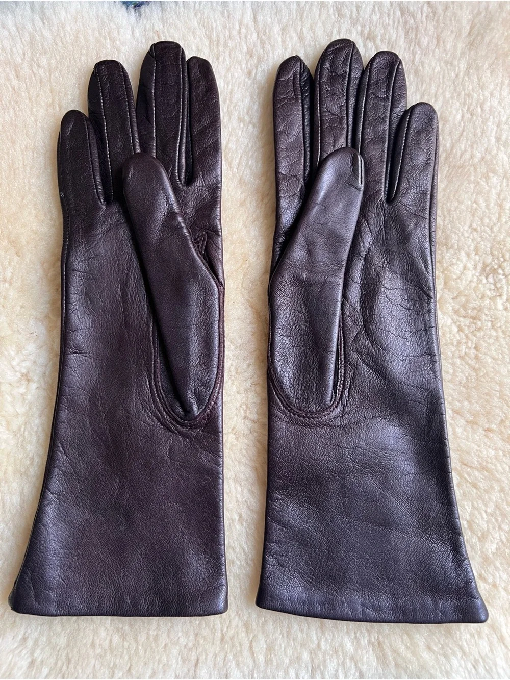 Fownes Gloves VTG 1960s 70s Leather Antron Lining Women's Sz 7 Retro Classic